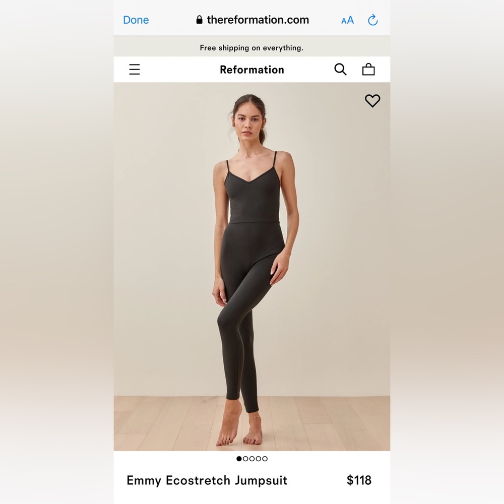 Reformation Emmy Ecostretch Jumpsuit size M